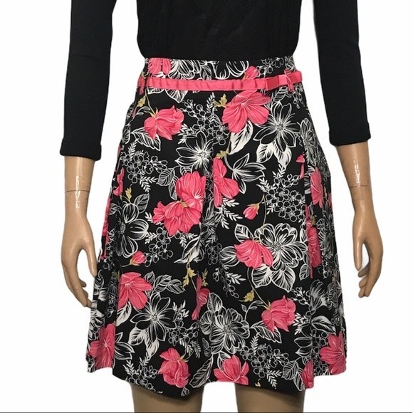 Envision Avenue Skirts Floral High Waist Pleated multi color Bow Ribbon size 16 - Picture 1 of 11